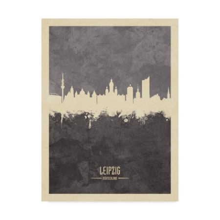 Michael Tompsett 'Leipzig Germany Skyline Gray' Canvas Art,18x24